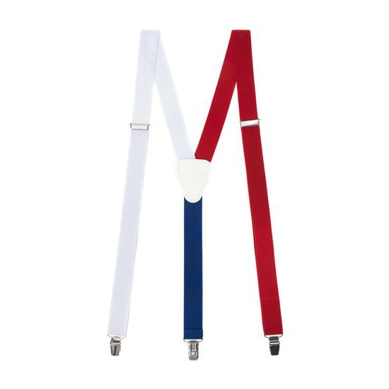 Herren Hosenträger Tricolor weißes Leder