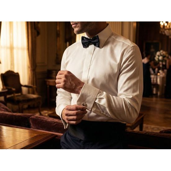 Pánska košeľa Slim smotanovej farby s francúzskou manžetou