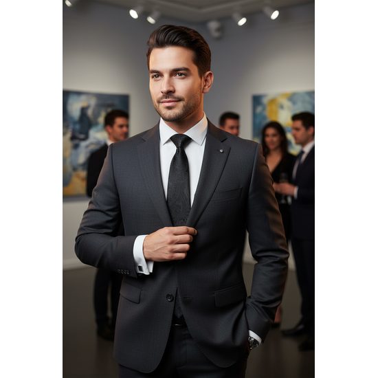 Čierna kravata s paisley vzorom