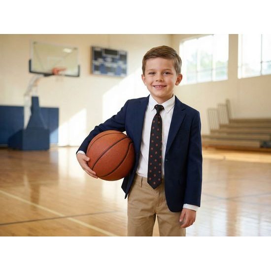 Kinderkrawatte mit Basketball-Motiv