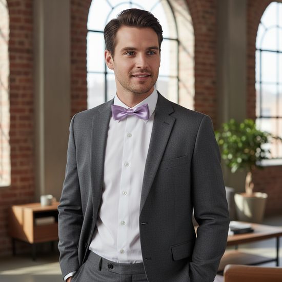 Гладка папийонка в цвят люляк