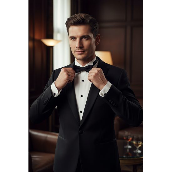 Черна папийонка Classic 10см