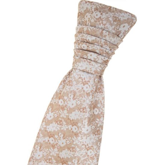 Esküvői nyakkendő zsebkendővel – elefántcsont