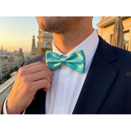 Męska muszka turkusowa