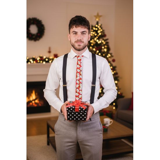 Bavlněná kravata slim s medvídky