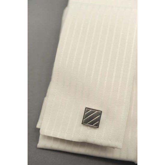 Herren Hemd SLIM beige mit schmalem Streifen