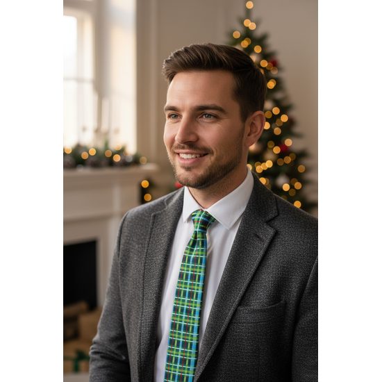 Weihnachten karierte Baumwollkrawatte