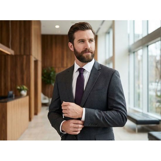 Krawat strukturalny w kolorze ciemnofioletowym