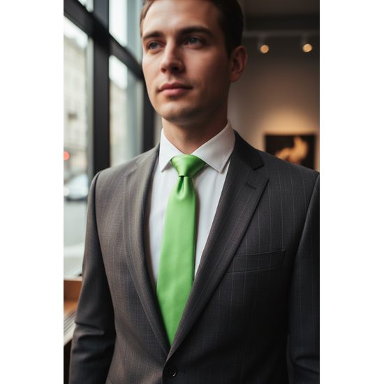 Cravata barbati, luciu verde mediu