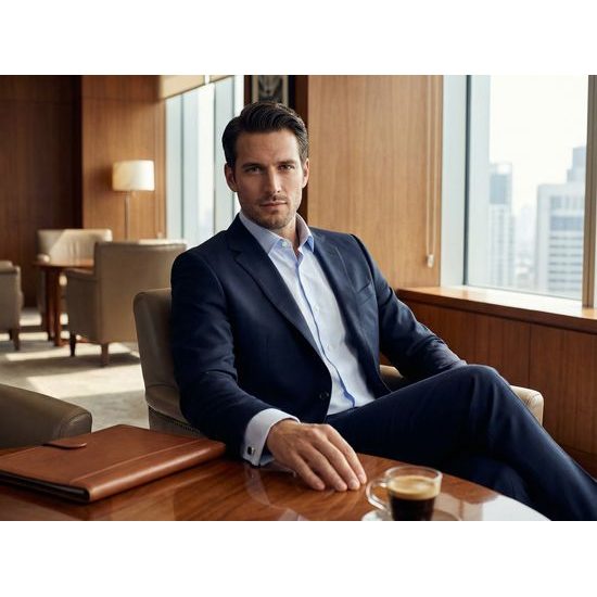 Cămașă Slim Fit din bumbac albastru deschis