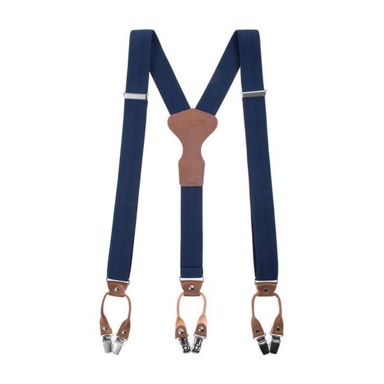Blaue Hosenträger Y-Form mit Clips - Geschenkverpackung