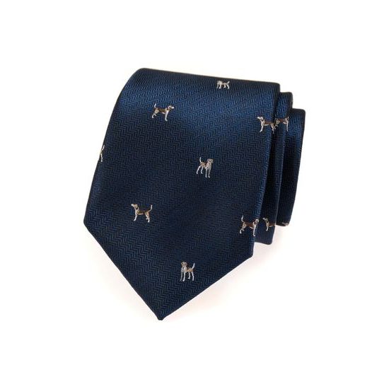 Blaue Krawatte Brauner Hund