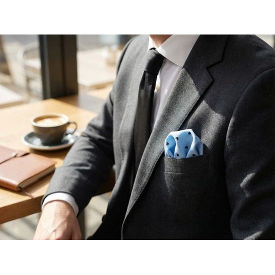 Batista albastru deschis cu inimioare