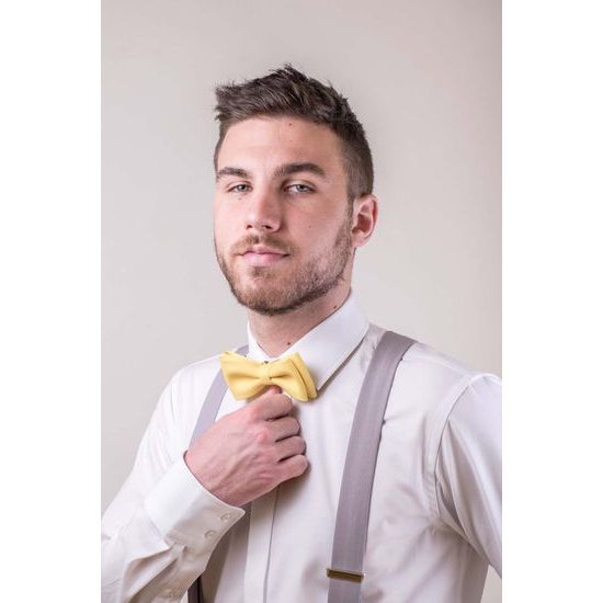 Papion și batista de culoare galbenă