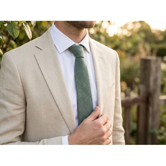 Eukalyptově zelená kravata v dárkové krabičce