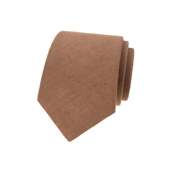 Béžová ľanová kravata 7 cm
