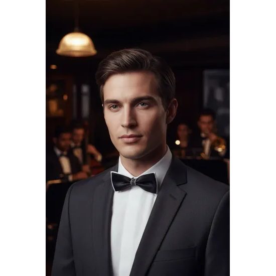 Papion alb-negru dublu