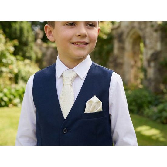 Cremefarbenes Jungen-Plastron mit Ornament