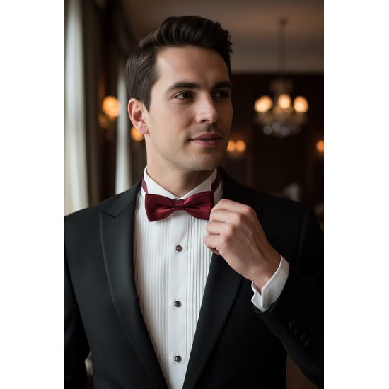 Herren Fliege dunkelrot