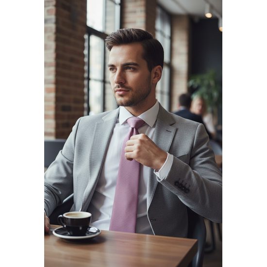 Krawatte in puderrosa Farbe