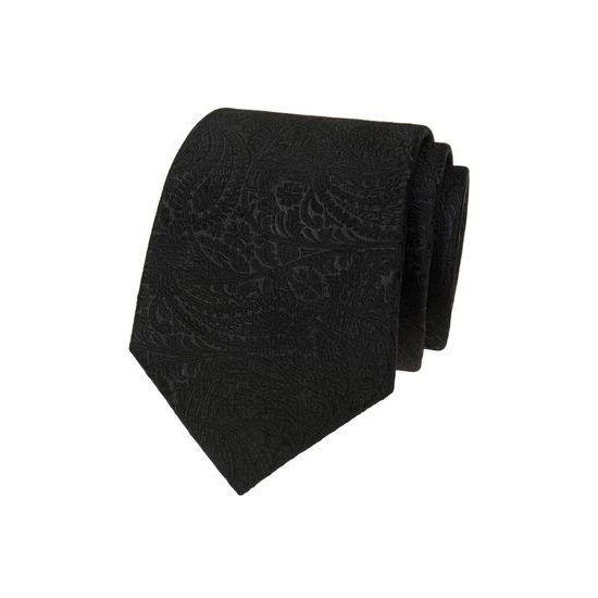 Schwarze Herren-Krawatte mit Paisley-Muster
