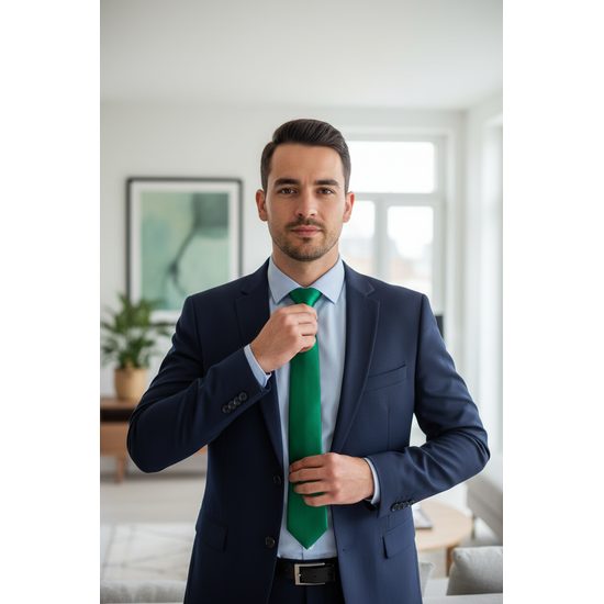 Egyszerű zöld férfi nyakkendő