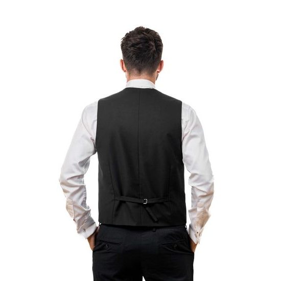 Fekete mellény csokornyakkendővel