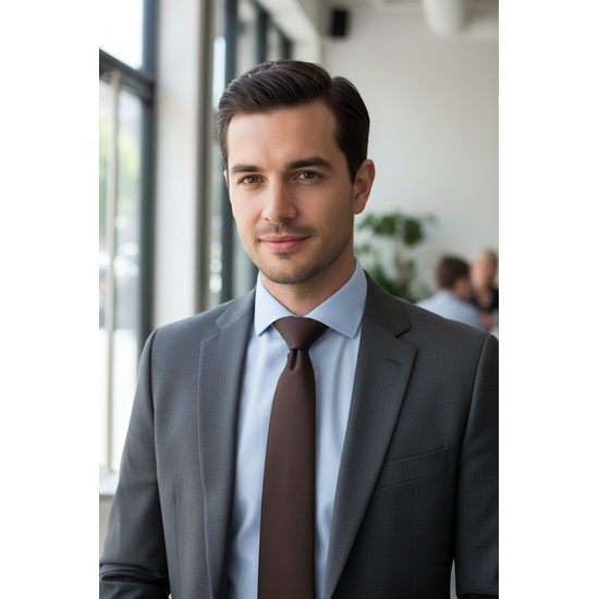 Мъжка матова кафява вратовръзка