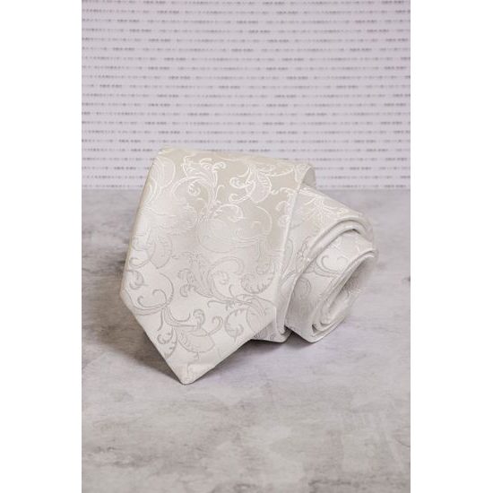 Шарена кремава вратовръзка с кърпичка