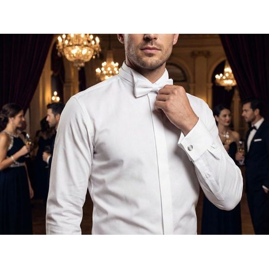 Pánska fraková košeľa SLIM – biela NON IRON