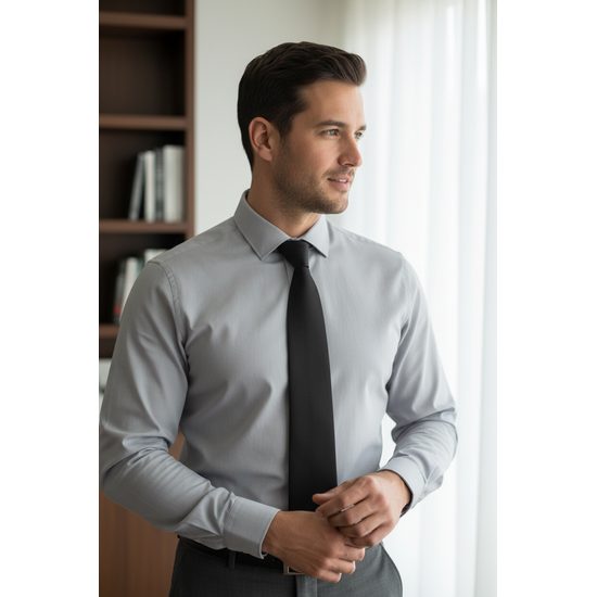 Cravată neagră mată