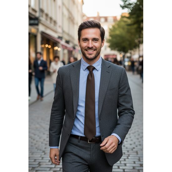 Matná kravata hnedej farby