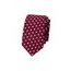Bordowy wąski krawat w białe kropki