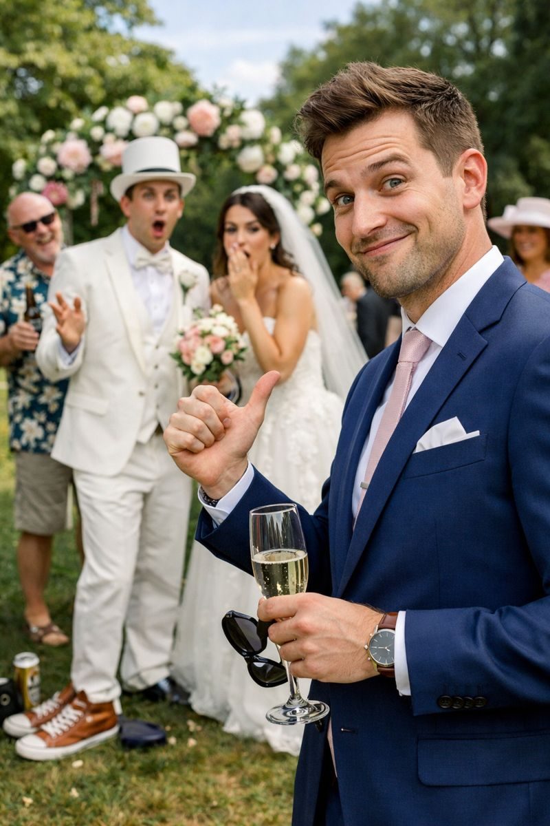 Host na svatbě kamaráda 