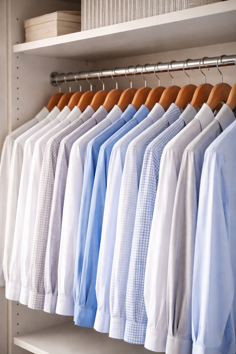 Koszule przechowywane w szafie