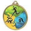Medalla de Triatlón con Textura de Color e Impresión 3D en Oro
