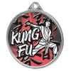 Medalla de Kung Fu con Textura de Color Impresión 3D en Plata