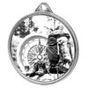 Medalla Clásica de Senderismo y Montañismo con Impresión Texturizada 3D en Plata