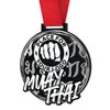 Medalla Gigante de Muay Thai en Acrílico Negro con Logo