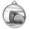 Medalla Clásica de Golf con Textura 3D en Plata
