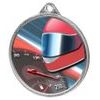 Medalla de Textura de Carreras de Motor con Impresión 3D en Plata