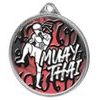 Medalla de Plata con Textura de Color Muay Thai en Impresión 3D