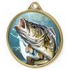 Medalla de Oro con Textura de Pesca de Carpas
