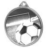 Medalla Clásica de Fútbol con Textura 3D en Plata