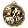 Medalla Clásica de Lucha con Textura 3D en Oro
