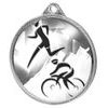 Medalla Clásica de Duatlón con Textura de Impresión 3D en Plata