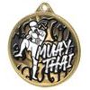 Medalla Clásica de Muay Thai con Textura 3D en Oro