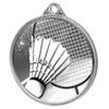 Medalla Clásica de Bádminton con Textura 3D en Plata