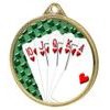 Medalla de Cartas Royal Flush con Textura de Color Impresión 3D Dorada