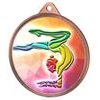 Silueta de Gimnasta en Color Textura 3D Medalla de Bronce